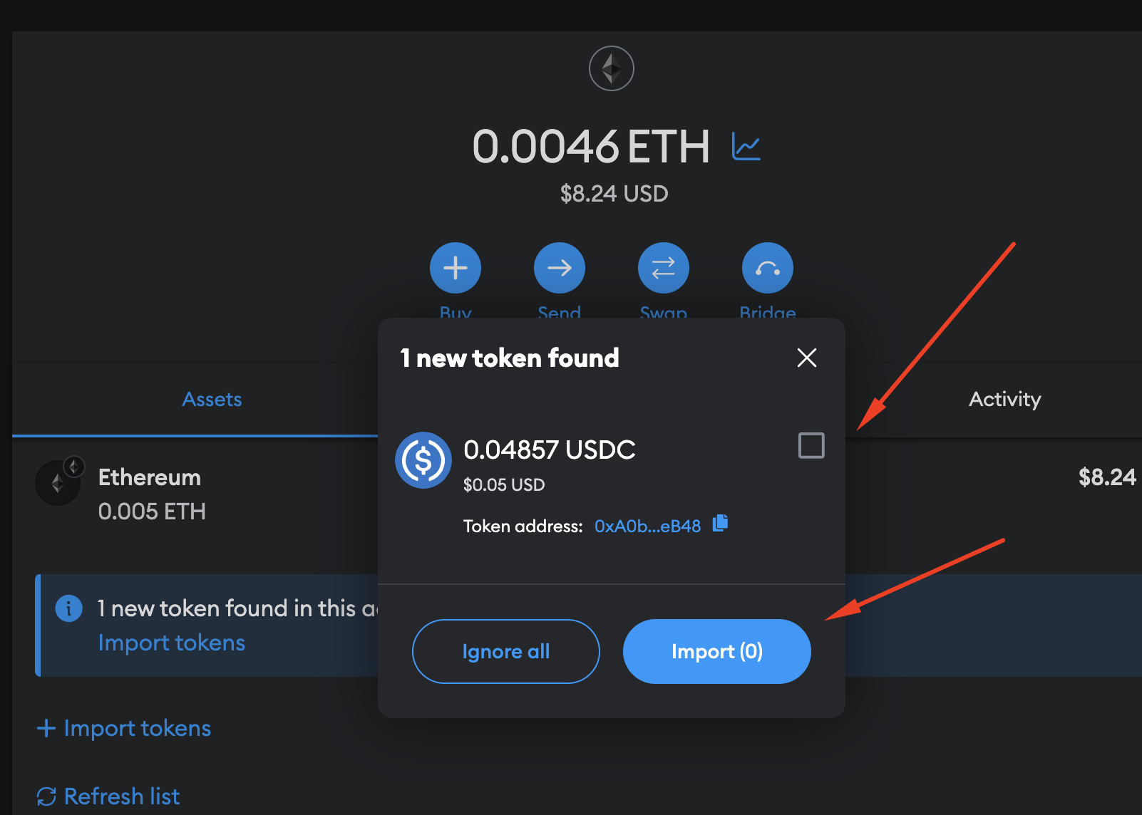 MetaMask wallet connect buy tokens